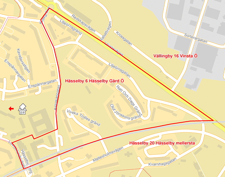 Karta över Hässelby 6 Hässelby Gård Ö