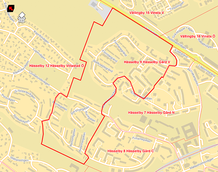 Karta över Hässelby 9 Hässelby Gård V