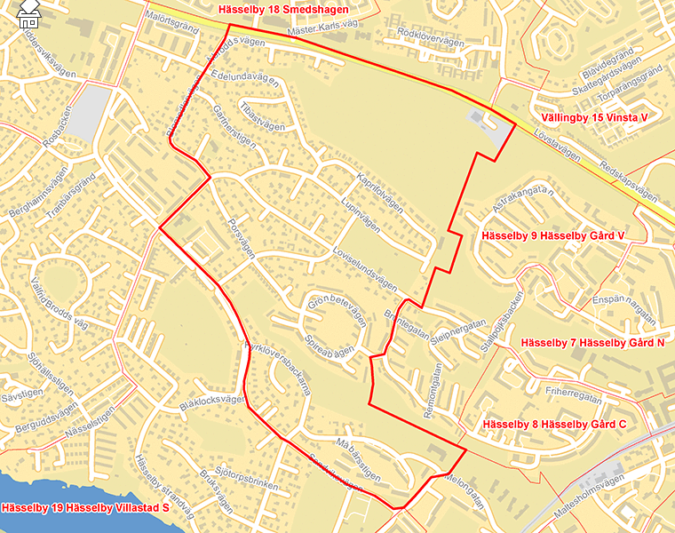 Karta över Hässelby 12 Hässelby Villastad Ö