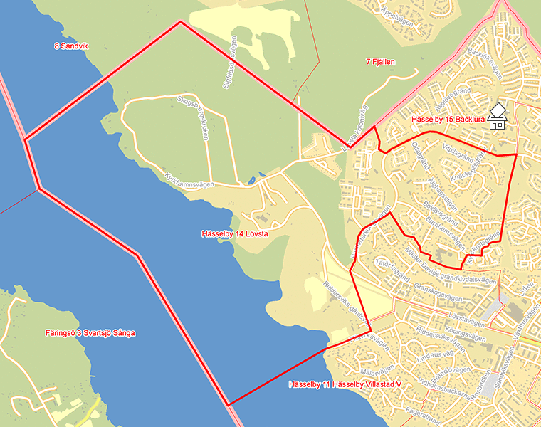 Karta över Hässelby 14 Lövsta