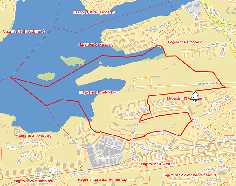 Karta över Hägersten 11 Vinterviken