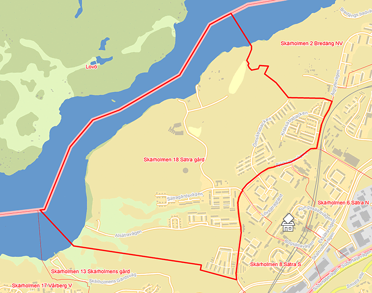 Karta över Skärholmen 18 Sätra gård