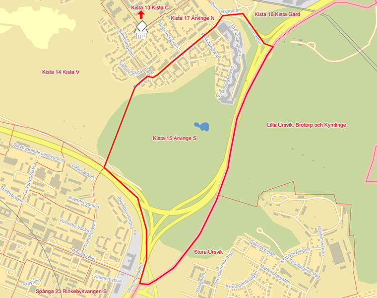 Karta över Kista 15 Ärvinge S