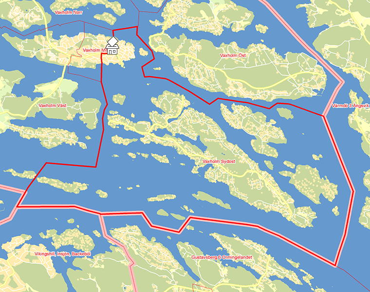 Karta över Vaxholm Sydost