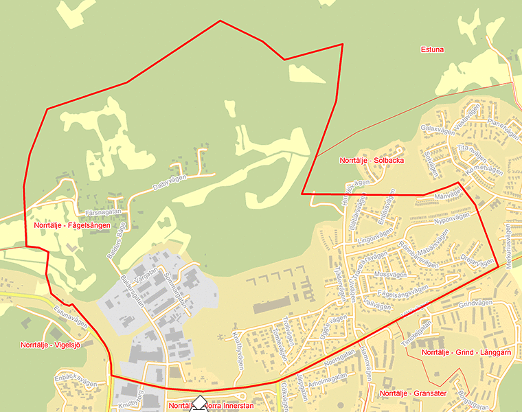 Karta över Norrtälje - Fågelsången