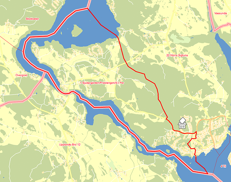 Karta över 1 Sjudargården/Prästängen/S:t Per