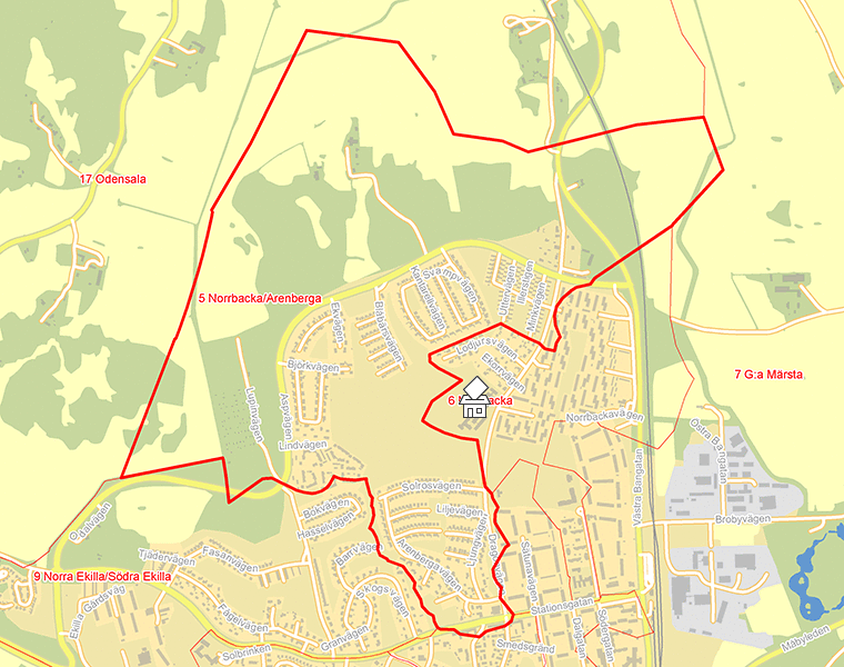 Karta över 5 Norrbacka/Arenberga