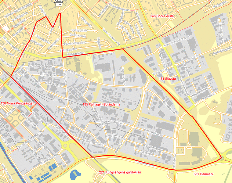 Karta över 135 Fålhagen-Boländerna