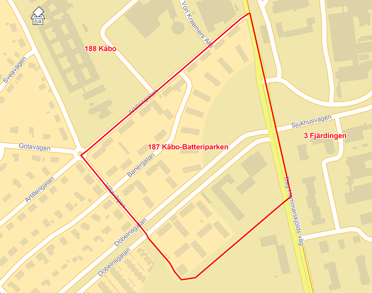 Karta över 187 Kåbo-Batteriparken