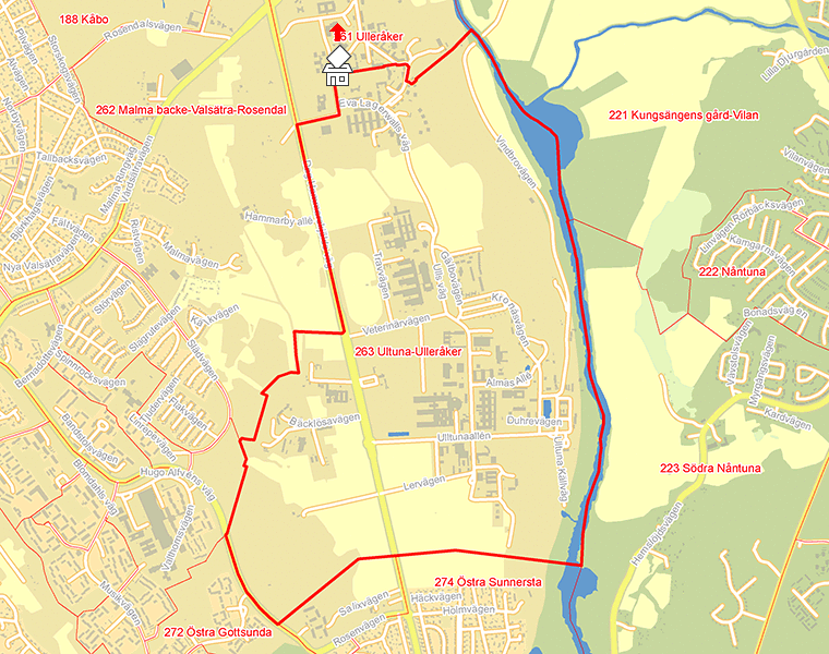 Karta över 263 Ultuna-Ulleråker