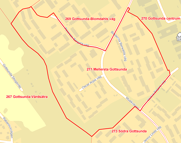 Karta över 271 Mellersta Gottsunda