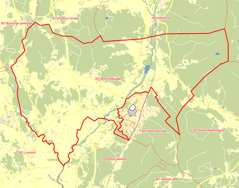 Karta över 325 Storvretabygden