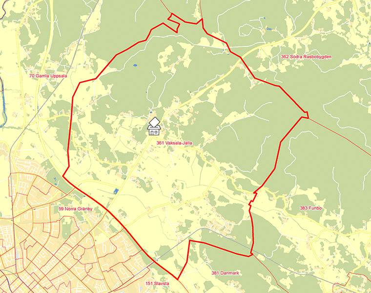 Karta över 361 Vaksala-Jälla