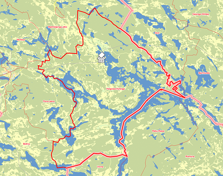 Karta över Helgesta-Hyltinge