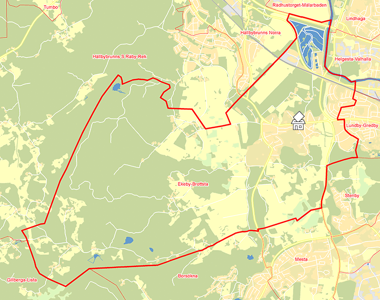 Karta över Ekeby-Brottsta