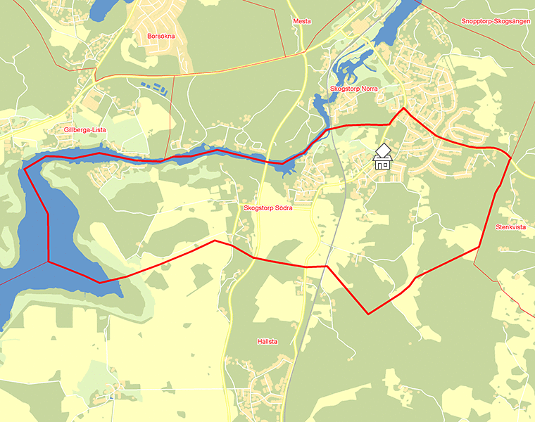 Karta över Skogstorp Södra