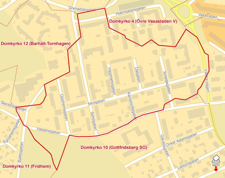 Karta över Domkyrko 9 (Gottfridsberg NO)