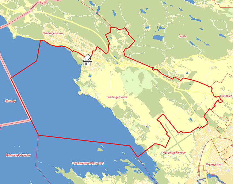 Karta över Svärtinge Södra