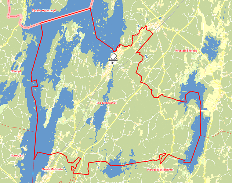 Karta över Diö-Stenbrohult