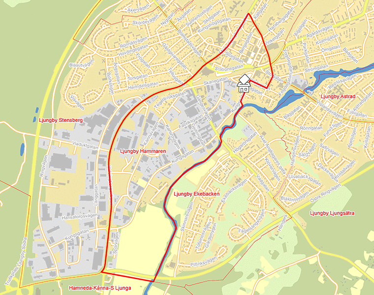 Karta över Ljungby Hammaren