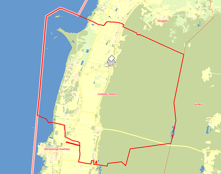 Karta över Vickleby-Resmo
