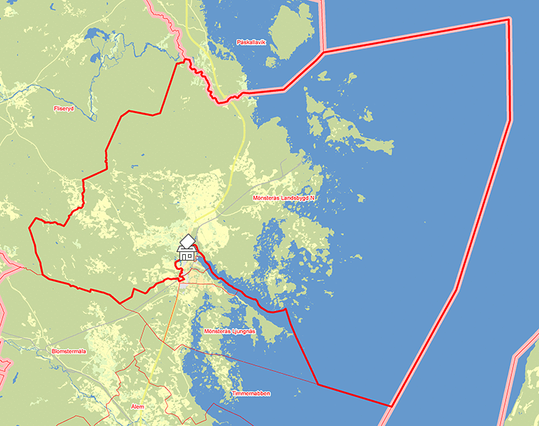 Karta över Mönsterås Landsbygd N