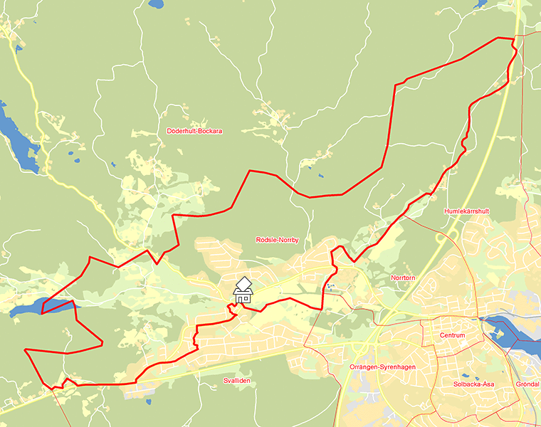 Karta över Rödsle-Norrby