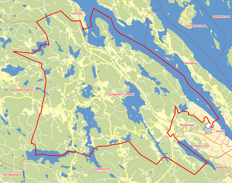 Karta över Djurgården-Törnsfall