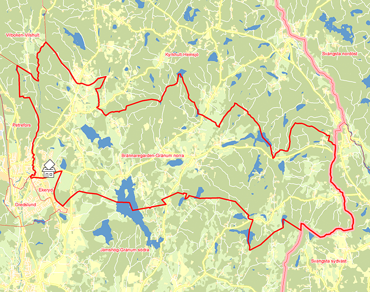 Karta över Brännaregården-Gränum norra