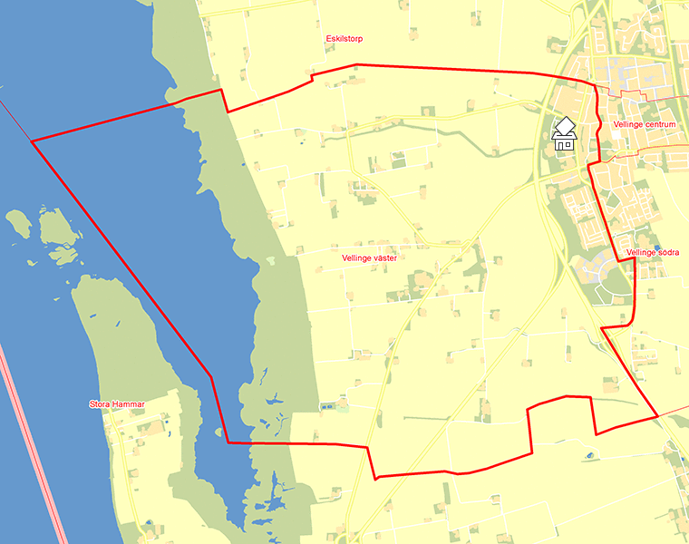 Karta över Vellinge väster