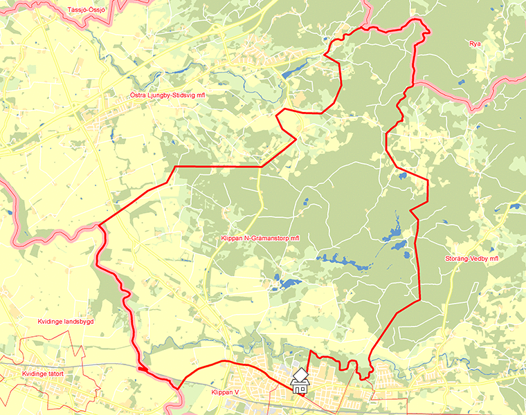 Karta över Klippan N-Gråmanstorp mfl