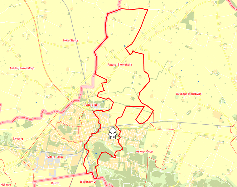 Karta över Åstorp  Björnekulla