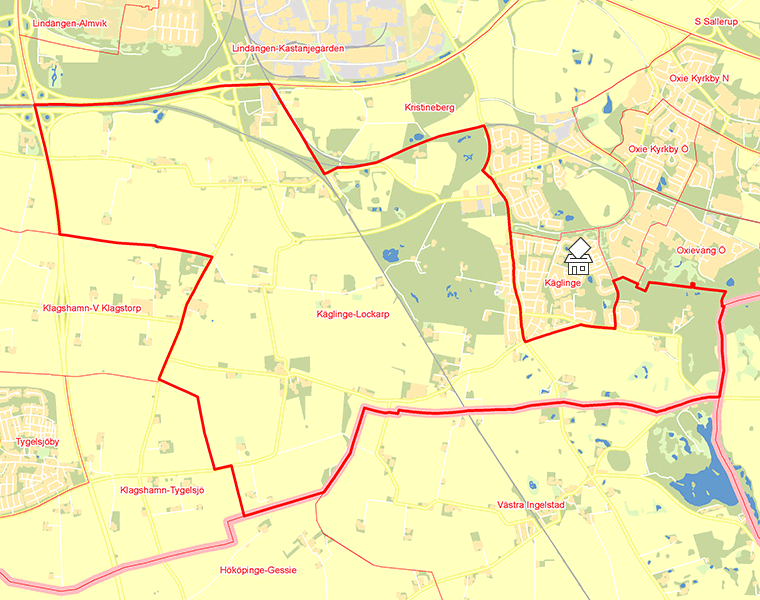 Karta över Käglinge-Lockarp