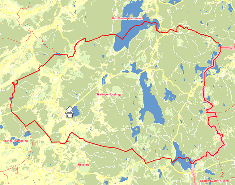 Karta över Skällinge-Nösslinge