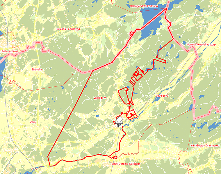 Karta över Veddige V