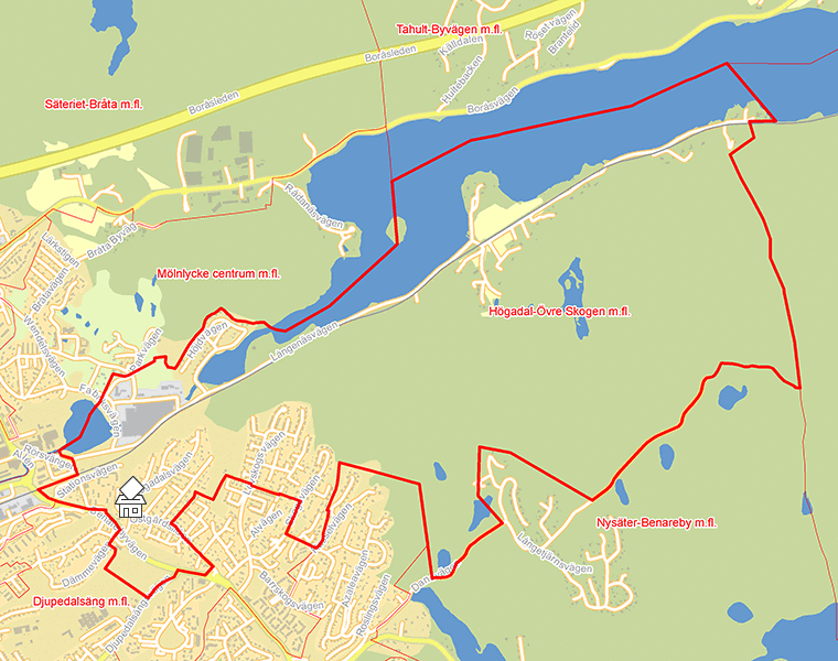 Karta över Högadal-Övre Skogen m.fl.