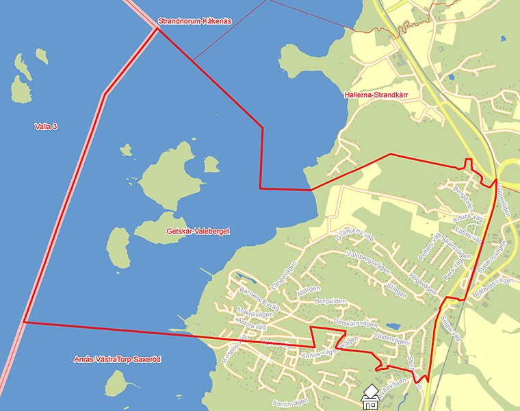 Karta över Getskär-Valeberget