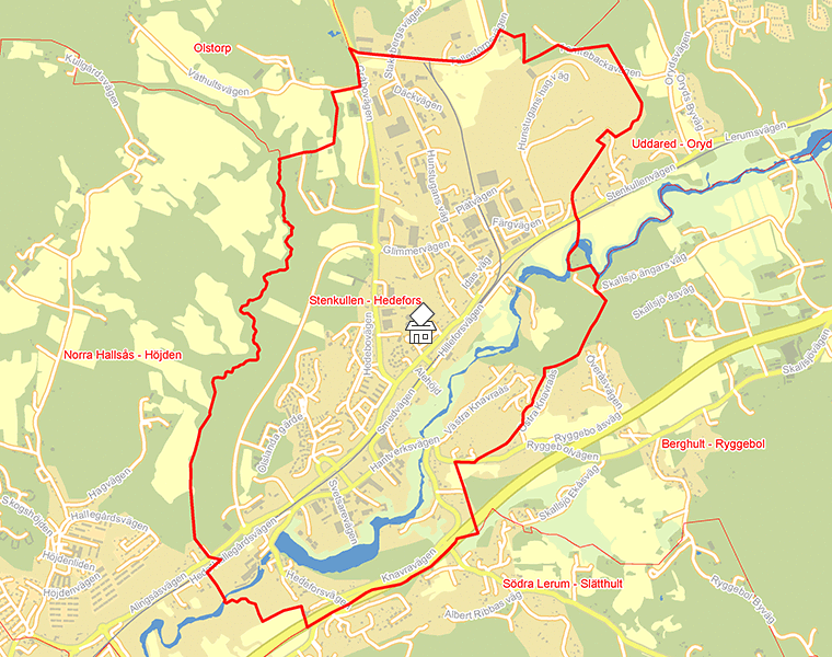 Karta över Stenkullen - Hedefors