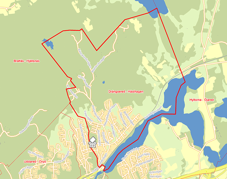 Karta över Drängsered - Hästhagen