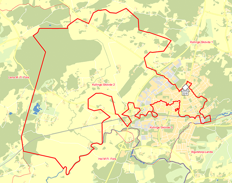 Karta över Kullings-Skövde 2