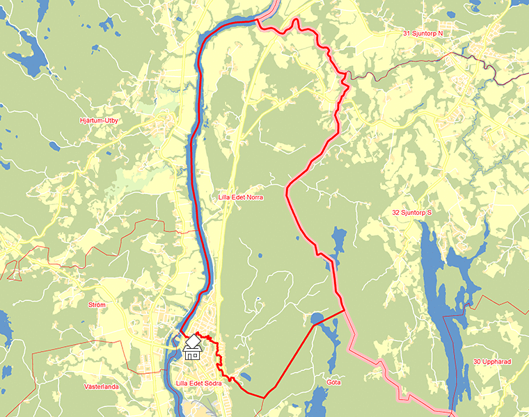 Karta över Lilla Edet Norra