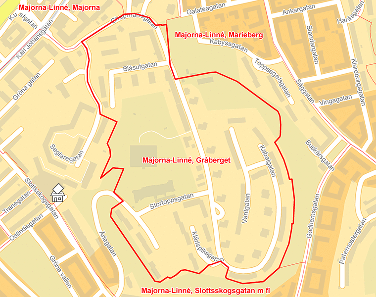 Karta över Majorna-Linné, Gråberget