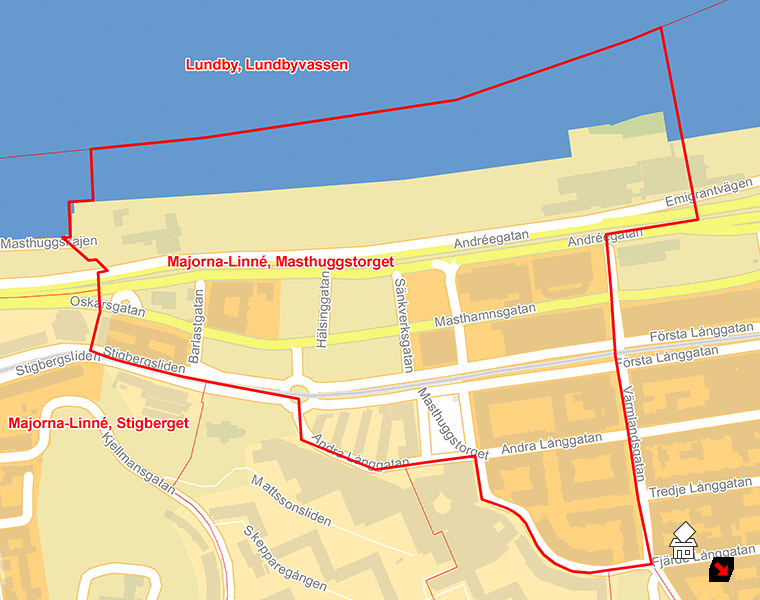 Karta över Majorna-Linné, Masthuggstorget