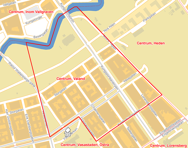 Karta över Centrum, Valand