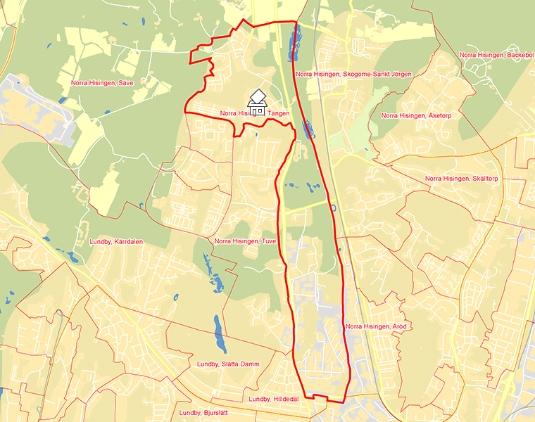 Karta över Norra Hisingen, Tången
