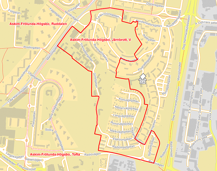 Karta över Askim-Frölunda-Högsbo, Järnbrott, V