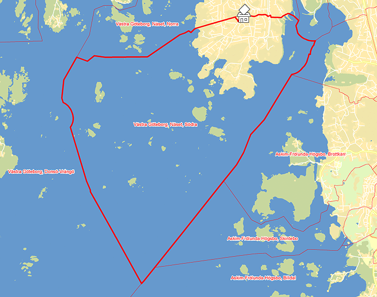 Karta över Västra Göteborg, Näset, Södra