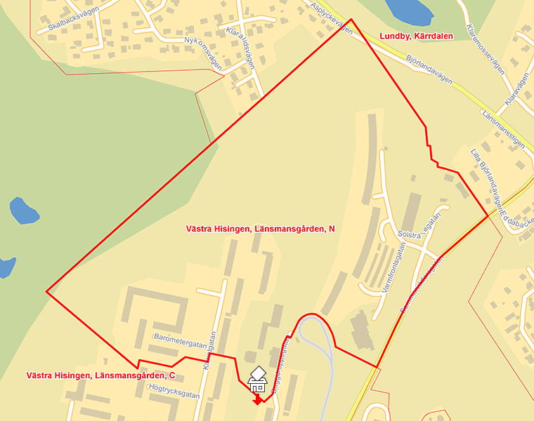 Karta över Västra Hisingen, Länsmansgården, N