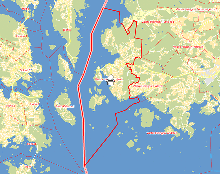 Karta över Västra Hisingen, Hjuvik