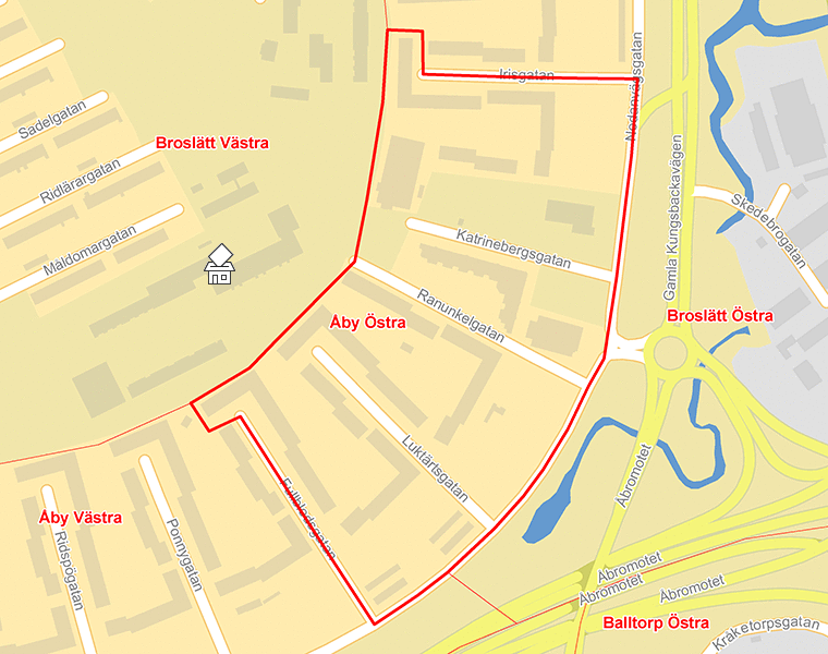 Karta över Åby Östra